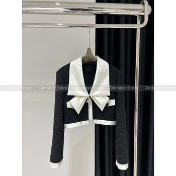 24 Ранна пролет нови дамски модни ниша дизайн сблъсък снаждане пайети буци флорални найлон кратко яке
