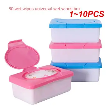  1 ~ 10PCS Бебе мокро избършете тъкан кутияГолям капацитет мокро избършете кутия мокра тъкан съхранение притежател пластмасова прахоустойчива с капак тъкан кутия