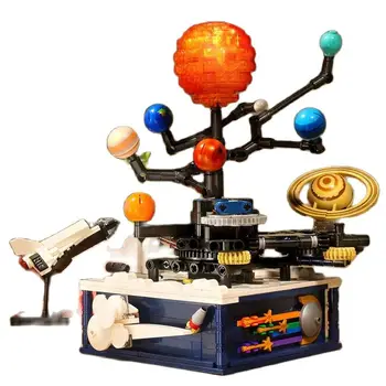 775pcs Творчески въртяща се слънчева система Сглобяване на строителни блокове Серия за търсене на пространство Играчки Образователни деца Подаръци за рожден ден