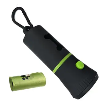Dog Poop чанта дозатор за отпадъци чанта притежател с LED светлина преносими отпадъци чанти притежателя с LED светлини Pet отпадъци дозатор за туризъм