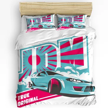 Спортна кола Япония състезателна завивка покритие легло легла комплект за двойна домашен текстил юрган покритие калъфки спалня спално бельо комплект не лист