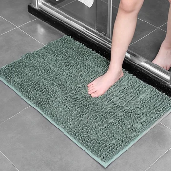 Баня Етаж Rug Slip-Resistant Shag Шенилни килими Мат Мек абсорбиращ миещ се килим Врата Входна баня Мат Консумативи за баня
