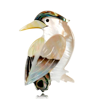 50pcs/lots БЕЗПЛАТНА ДОСТАВКА Многоцветни птици брошка естествени абалон черупка брошка бижута