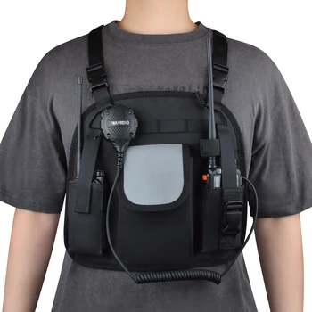 Радио гръден колан, тежкотоварен уоки-токи тактически държач Molle торбичка, хостел найлонова чанта за Baofeng UV5R Yaesu Kenwood