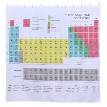 Периодична таблица на елементите Душ завеса водоустойчив плат завеси химия любителите за баня завеса с куки