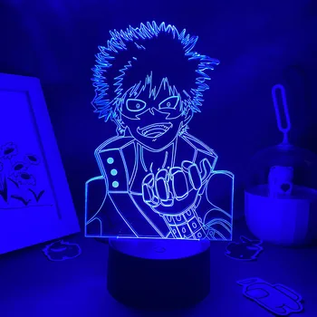 Аниме My Hero Academia 3D Led Illusion Nightlight Cool подарък за приятел спалня декор манга фигура Bakugou Katsuki Неонова лава лампа
