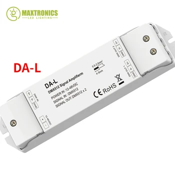 нов DC12-48V DMX512 сигнален усилвател DA-L 2 канал 0.5A Макс реализира удължаване на разстоянието за предаване на сигнала за LED лампи