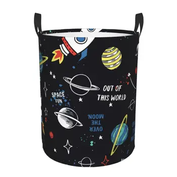 Кошница за пране Космически планети Ракети Кърпа Сгъваеми мръсни дрехи Играчки Кофа за съхранение Кошница за съхранение на домакинствата