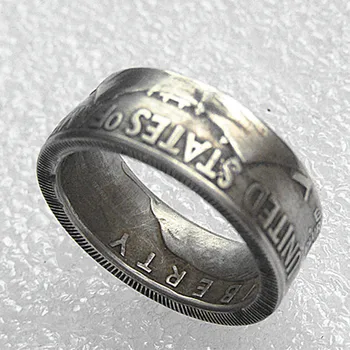 US Франклин половин долар монета пръстен мед-никелова сплав ръчно изработени в САЩ размери 6-14