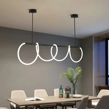 Creative LED висулка светлини злато декор полилеи маса кухня трапезария бар маркуч висящи лампи DIY висулка лампа В наличност