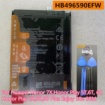 Нова HB496590EFW-F 5000mAh батерия за мобилен телефон за Huawei Honor 7X, Honor Play 5T, 6T, 6C, Honor Play 20,30,30 плюс Насладете се на 30e 30M