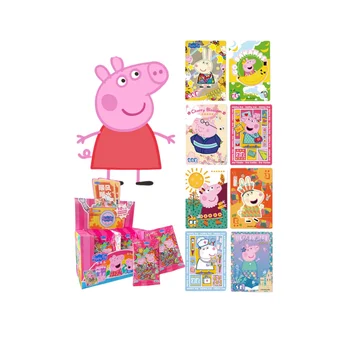 Peppa Pig Card Colorful Time Pack Анимационни герои Детска колекция Анимация на карти Периферна колекция Малки карти