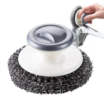 Метална гъба за миене на чинии Четка за търкане на тиган за дома Баня и кухня Аксесоар за подови печива Мивка кранче