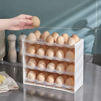 Кухненска кутия за съхранение на яйца Хладилник Специално чекмедже тип Кутия за пресни яйца Прозрачна удароустойчива тава за яйца