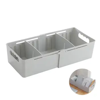 MOONBIFFY прибираща се настолна кутия за съхранение с 2 подвижни прегради контейнер бельо организатор за спалня гардероб чекмедже