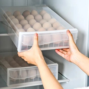 Кутия за съхранение на яйца Кутия за чекмеджета Калъф Кухненски консумативи Хладилник Яйцедържач Организатор Двуслойна тава за яйца