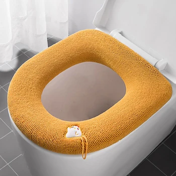 Тоалетна седалка Mat Device Plus Fleece Pad 2pcs Домакински тоалетен пръстен Четири сезона Универсална тоалетна седалка Cover Seat Cushion