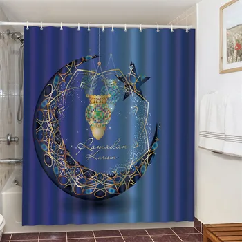 Мюсюлманска завеса за душ Начало Дизайн Завеси за баня Баня за вана Покривало за къпане Водоустойчив полиестерен плат с куки шторы