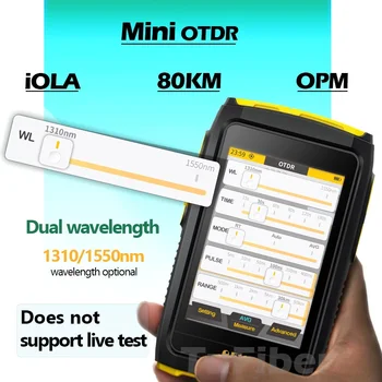 Mini OTDR 1310nm 1550nm 20dB Двойна дължина на вълната Оптичен рефлектометър Сензорен екран OPM VFL OLS iOLA Карта на събитието Оптичен тестер