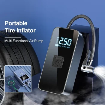 Акумулаторна въздушна помпа за гуми Inflator 12V преносим компресор Digital Car Tire Inflator Pump с LED USB изход за мотоциклет велосипед