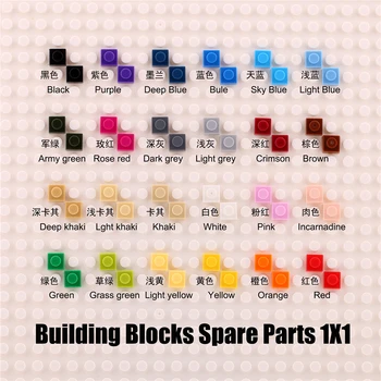 100pcs търговия на едро Bluk MOC творчески градивни блокове 3024 # плоча 1x1 тухли DIY сглобяват строителни играчки, съвместими с марки