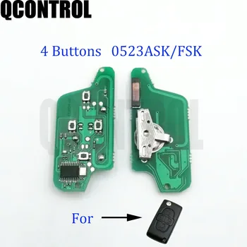 QCONTROL Дистанционна ключова платка за Peugeot 207 307 308 407 807 Експертен партньор CC SW (CE0523 ASK/FSK) 4 бутона