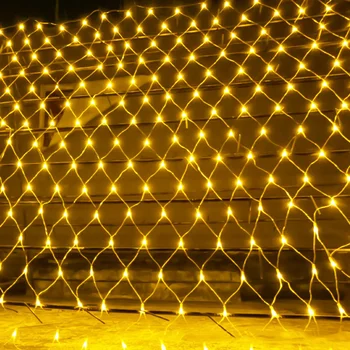 6X4 / 8X10M голям размер LED мрежа мрежа низ светлини на открито Коледа нетни светлини водоустойчив висящи дърво венец фея низ светлина