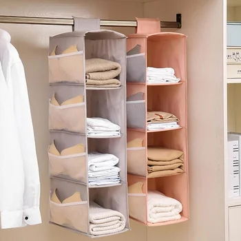 Оксфорд кърпа миеща се многослойна сгъваема висяща стойка за съхранение Организатор на дрехи Общежитие бельо съхранение висяща чанта