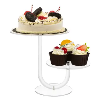 J Стойка за показване на торта, Акрилна кула за кексчета, Премиум държач за кексчета, Десертна дървесна кула за рожден ден Cady Bar Party