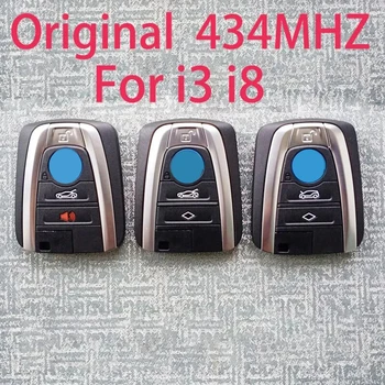 оригинален 4 бутон 315/434Mhz ID49 Дистанционен ключ за кола за BMW i3 i8 Series 2014 2015 2016 2017 Безключов контрол FOB NBGIDGNG1 433Mhz