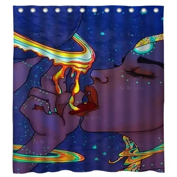 Психеделично момиче Moon Goddess Art Fantasy Starry Night Shower Curtain By Ho Me Lili For Bathroom Decor