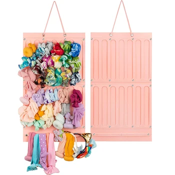 Pink Baby лента за глава организатор коса лъкове клипове притежателя дисплей 16 панделки аксесоари сладък чанти за съхранение момичета стая детска стая декори