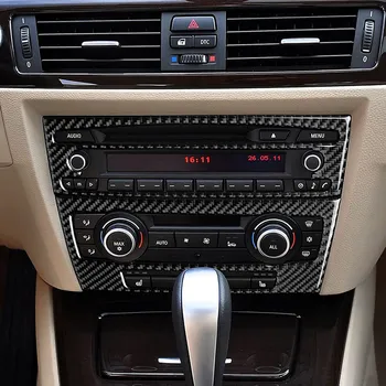 Car CD контролна конзола панел стикер въглеродни влакна Decal Trim капак за BMW- 3 Series E90 E92 E93 2005-2012 Аксесоари