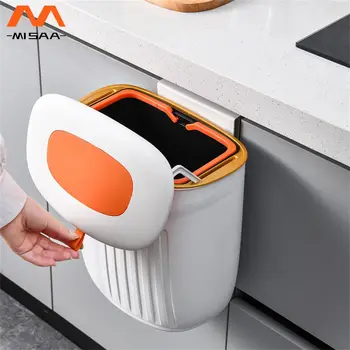 Кухненският боклук не може да има нужда да пробива дупки Спестете място Стилен дизайн Без мирис Удобен баня Монтиран на стена боклук Практичен