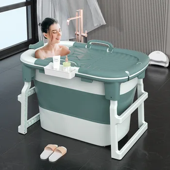 Блестяща нова сгъваема вана за възрастни и деца Голям артефакт за къпане може да седи и да лъже, за да вдигне домакинската баня