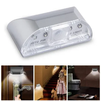 Автоматичен инфрачервен сензор за тяло под светлината на шкафа LED интелигентно заключване на вратата Индукционна лампа спалня пътека тоалетна стълби нощни светлини