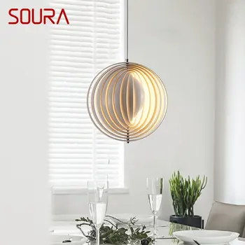SOURA Nordic Pendent лампа LED творчески фенер полилей декоративен за домашна трапезария бар стълби