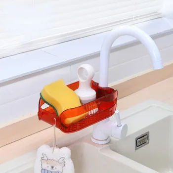 1Pcs Snap-On висящи кухненски аксесоари за баня Практичен водопровод багажник за кранчета Държач за гъба Drain Rack