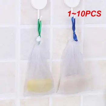 1 ~ 10PCS Hangable White Nylon Foaming Mesh Net Nylon Soap Mesh Bag Mesh Net for Cleaning Face Bathroom Supplies Bag