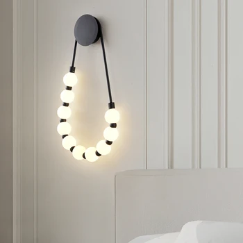 LED постмодерен злато черен си огърлица стена лампа стена светлина стена стена sconce стена декор Arandela Externa за нощно шкафче