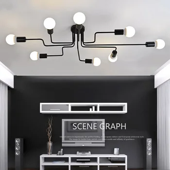 Модерна LED висулка светлина минималистична желязна мулти глава линия лампа за спалня хол проучване кафене бар вътрешен декор тела