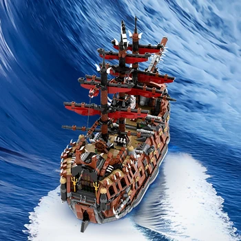 MOC пиратски кораб строителни блокове игра Разрушеният крал Летящият холандец Модел тухли Черна перла кораб талисман деца възрастни играчки подарък