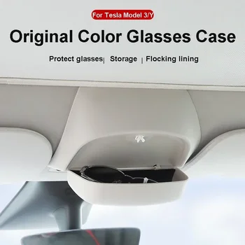 За Tesla Модел Y/3/3+ Кутия за автомобилни очила Специален дизайн за кола Слънчеви очила Клип за съхранение на слънчеви козирки Аксесоари за автоматична модификация