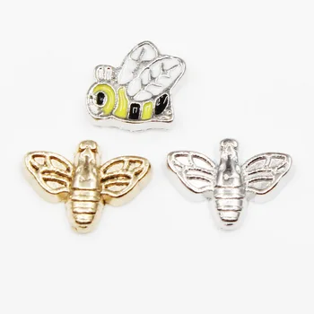 Горещи продажба 20pcs микс пчела плаващи талисмани DIY стъкло памет медальони гривна бижута аксесоари