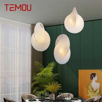 TEMOU Nordic висулка лампа творчески LED декоративна маса осветление бял полилей за стая