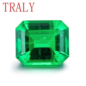 0.3ct-4ct Columbia Emerald Cut Loose Stone Octagon Green Colour Lab Grown 3x5mm- 8x10mm Gemstone for Jewelry Making Wholesale