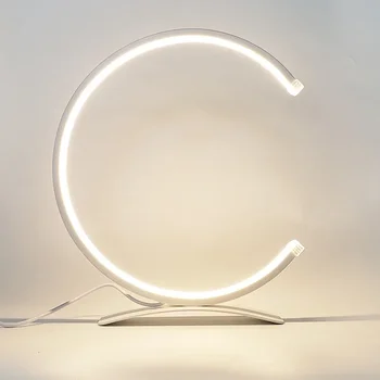 LED четене таблица лампа докосване затъмняване модерен минималистичен проучване бюро полукръгла алуминиева всекидневна спалня нощно нощно осветление