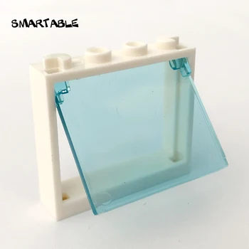 Smartable прозорец рамка 1x4x3 със стъклени части строителни блокове DIY играчки за деца съвместими всички марки 60594 + 86210 Град 10pcs / партида