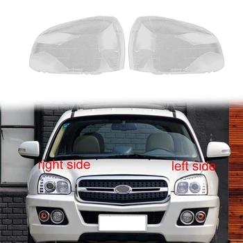 За Hyundai Santa Fe 2001-2006 Ляв + десен фар черупка лампа сянка прозрачен обектив капак фарове