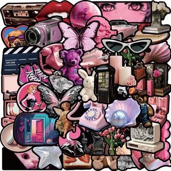 10/30/50PCS сладък черен розов Y2k момичета стикери реколта ваденки DIY телефон лаптоп канцеларски китара багаж карикатура стикер подарък